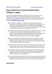 Some Solid Tips To Choose Best BTech College in Jaipur.docx